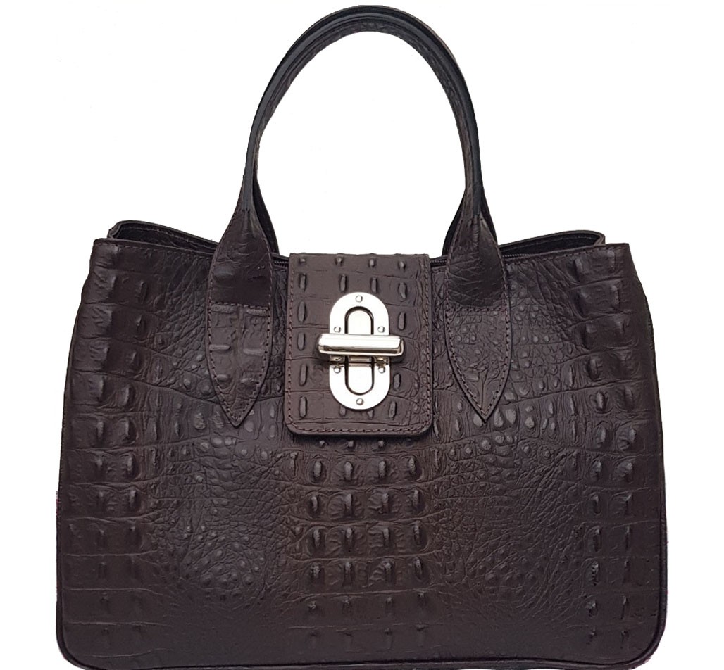 Женская кожаная сумка под крокодила Italian bags DB11205
